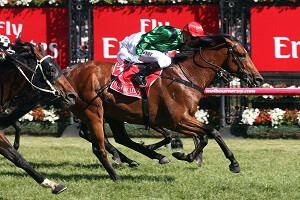 Turn Me Loose wins the Group 1 Emirates Stakes